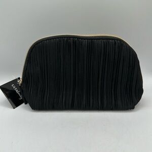 Ulta Beauty black makeup bag with gold-tone zipper